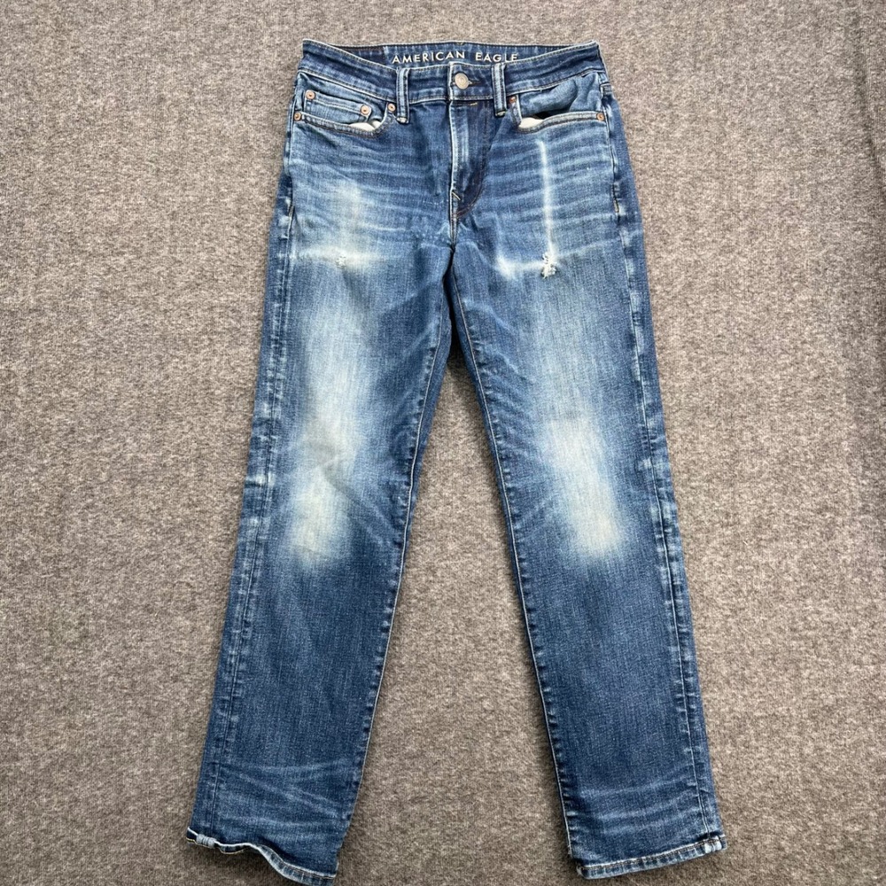 American Eagle Mens Original Straight Airflex+ Medium Wash Blue Denim Jeans